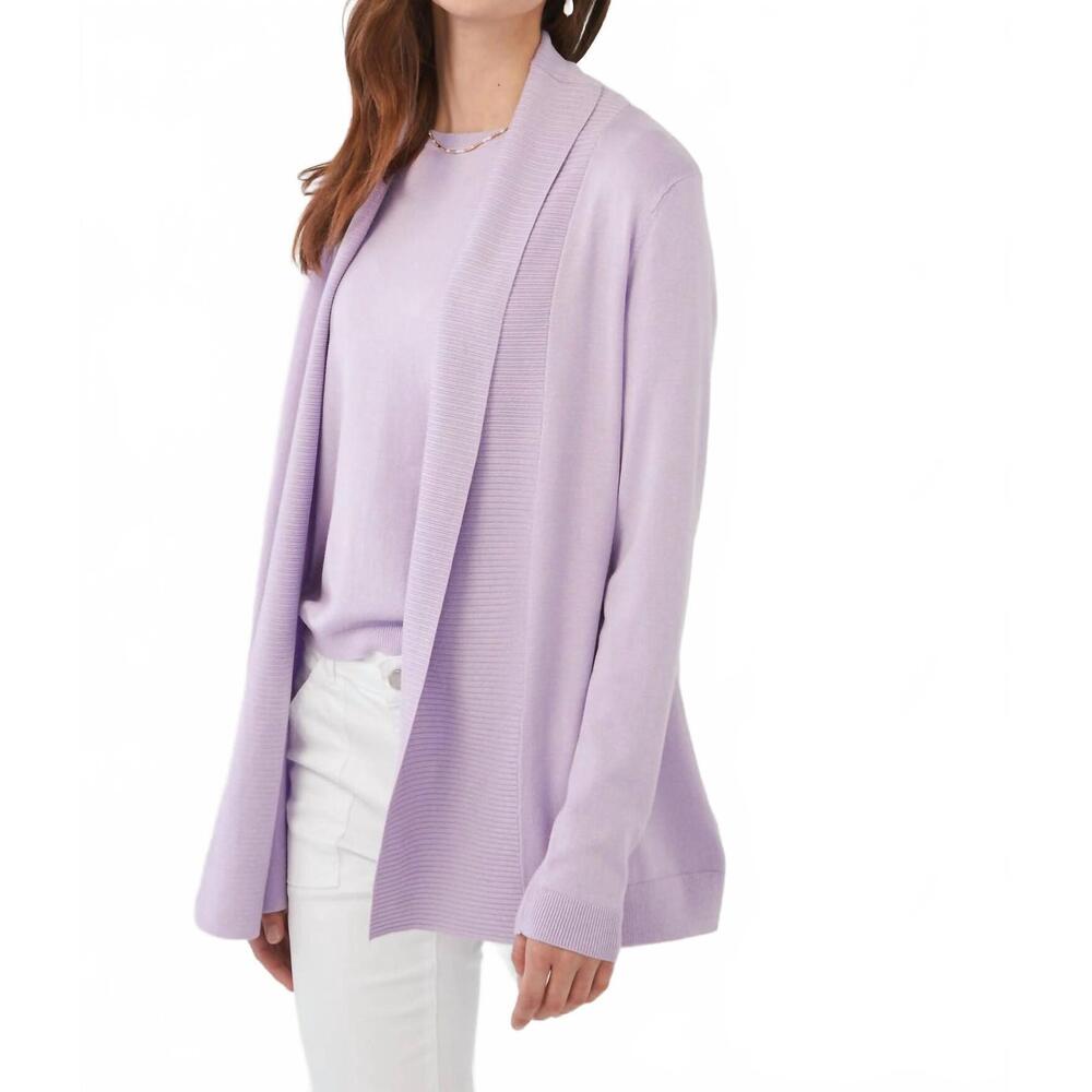 NEW FDJ lucia long sleeve cardigan in wild pansy